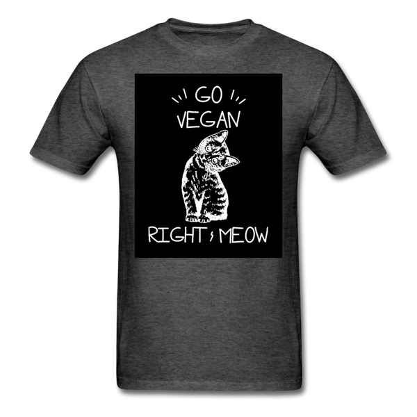 Go Vegan Right Meow Classic T-Shirt - heather black