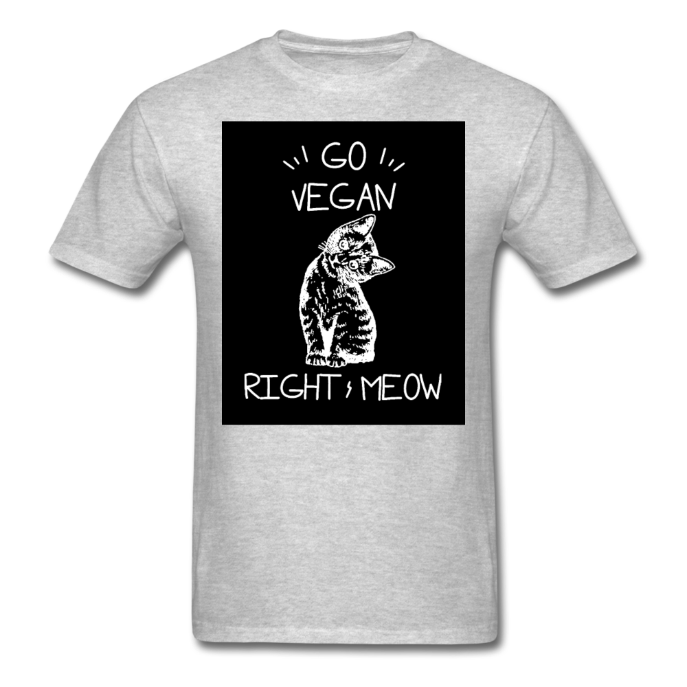 Go Vegan Right Meow Classic T-Shirt - heather gray