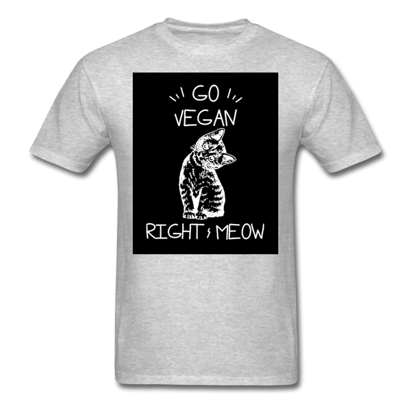 Go Vegan Right Meow Classic T-Shirt - heather gray