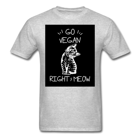 Go Vegan Right Meow Classic T-Shirt - heather gray