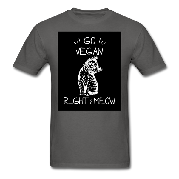 Go Vegan Right Meow Classic T-Shirt - charcoal