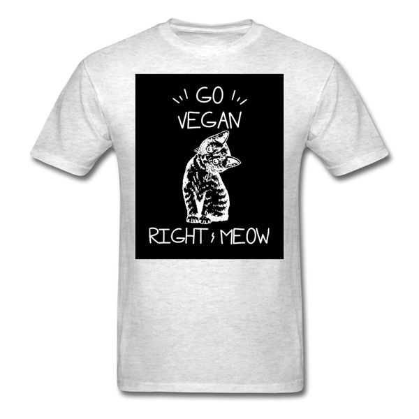 Go Vegan Right Meow Classic T-Shirt - light heather gray