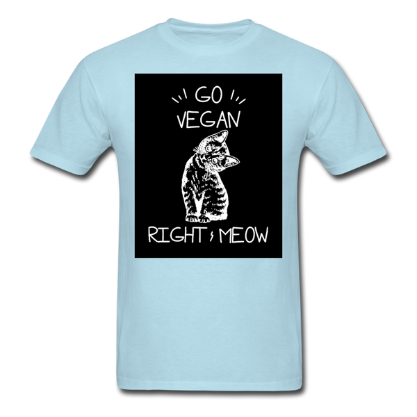 Go Vegan Right Meow Classic T-Shirt - powder blue