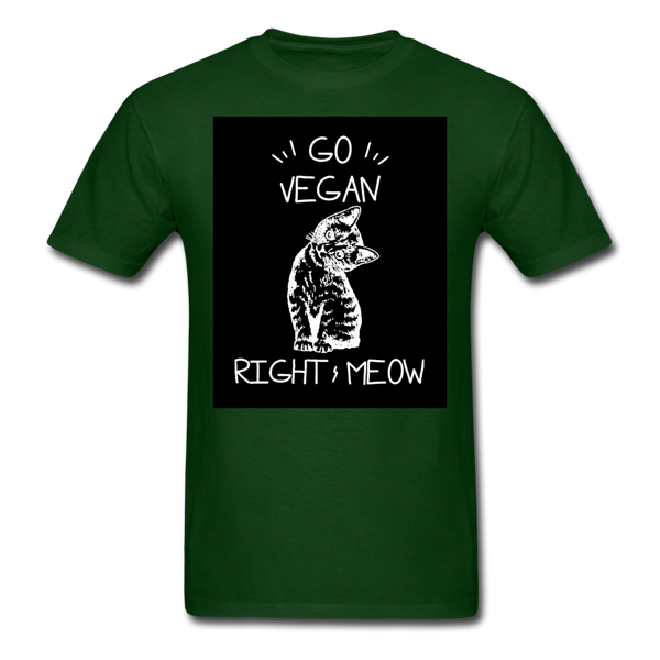 Go Vegan Right Meow Classic T-Shirt - forest green