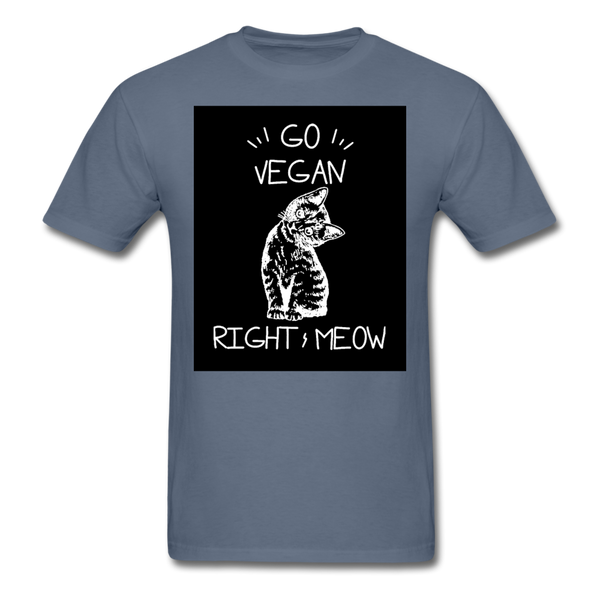 Go Vegan Right Meow Classic T-Shirt - denim