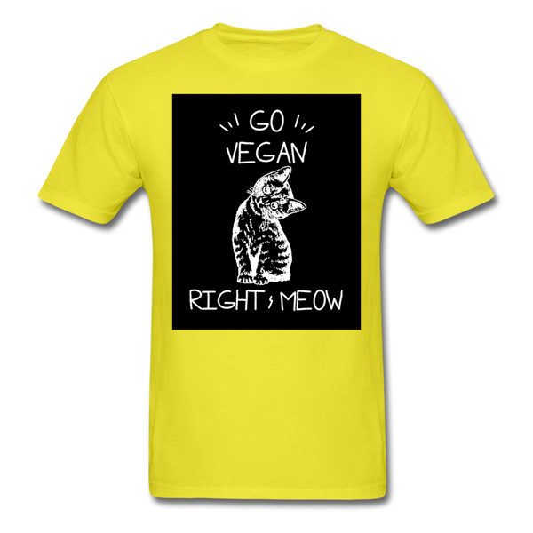 Go Vegan Right Meow Classic T-Shirt - yellow