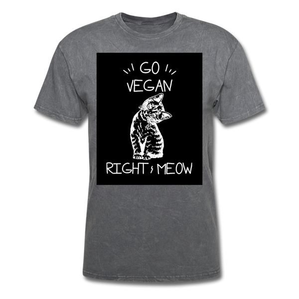 Go Vegan Right Meow Classic T-Shirt - mineral charcoal gray