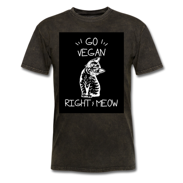 Go Vegan Right Meow Classic T-Shirt - mineral black