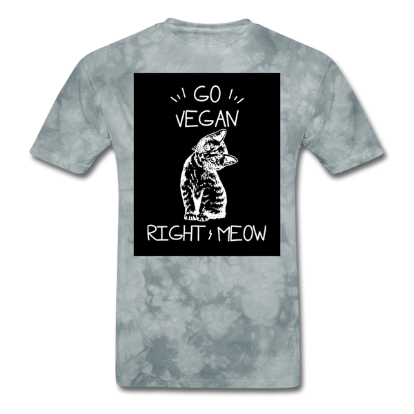 Go Vegan Right Meow Classic T-Shirt - grey tie dye