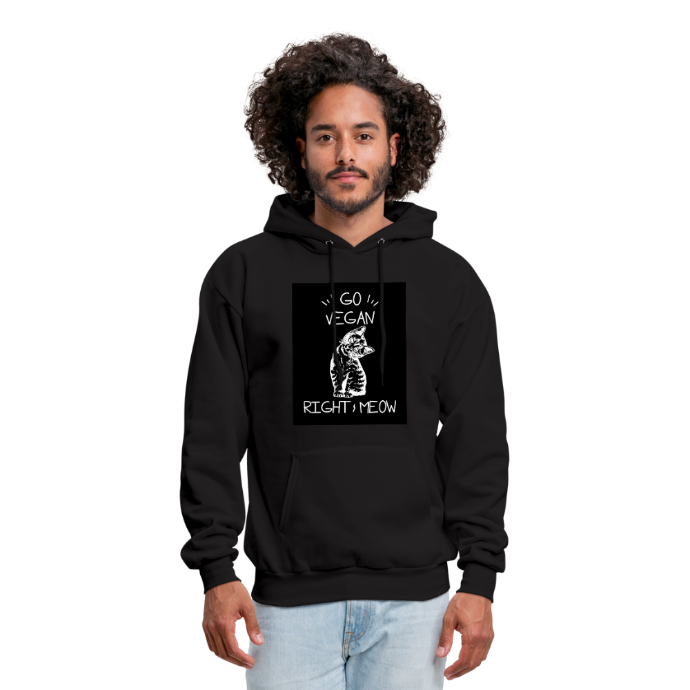 Go Vegan Right Meow Men's Hoodie - black