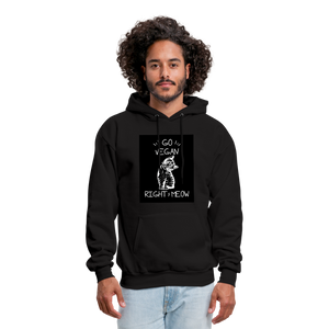 Go Vegan Right Meow Men's Hoodie - black