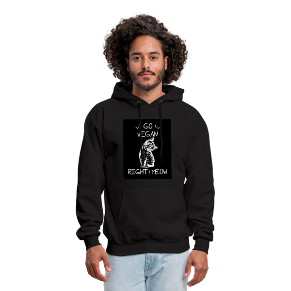 Go Vegan Right Meow Men's Hoodie - black