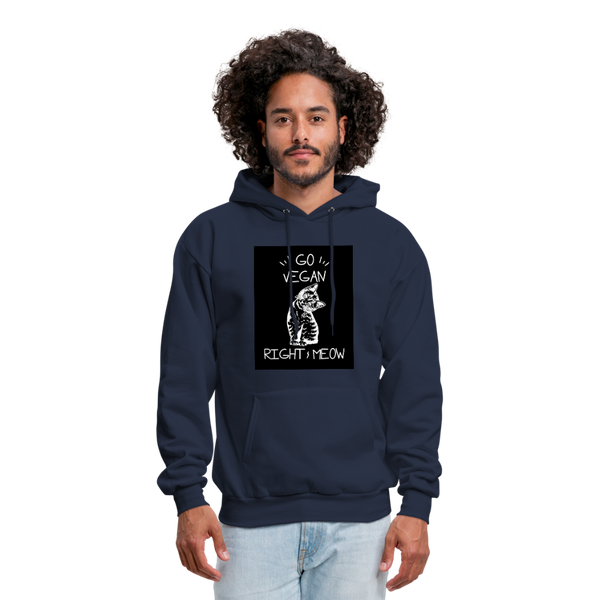 Go Vegan Right Meow Men's Hoodie - navy