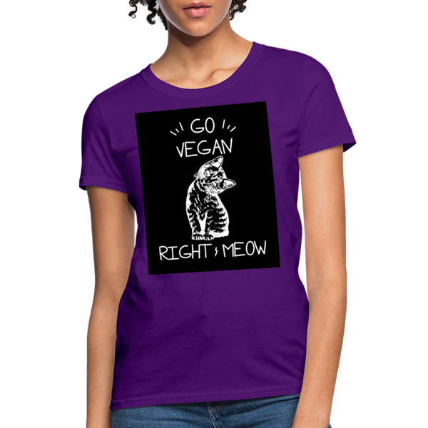 Go Vegan Right Meow Women's T-Shirt - purple