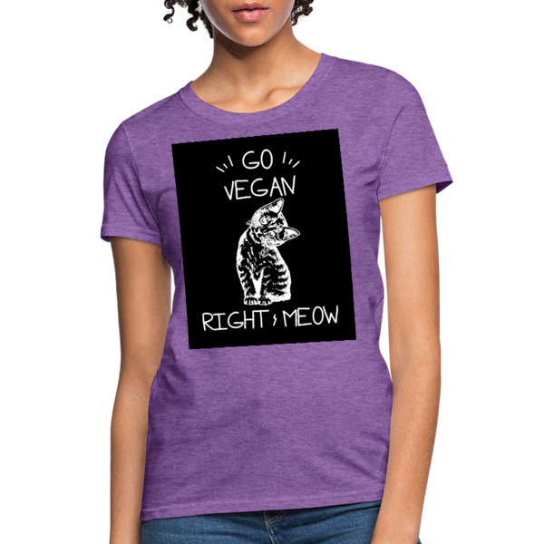 Go Vegan Right Meow Women's T-Shirt - purple heather