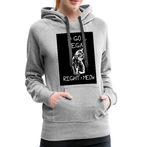 Go Vegan Right Meow Women’s Premium Hoodie - heather gray