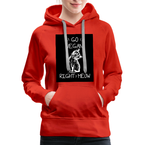 Go Vegan Right Meow Women’s Premium Hoodie - red