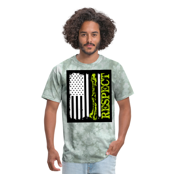 Respect The Veterans Men's T-Shirt - military green tie dye