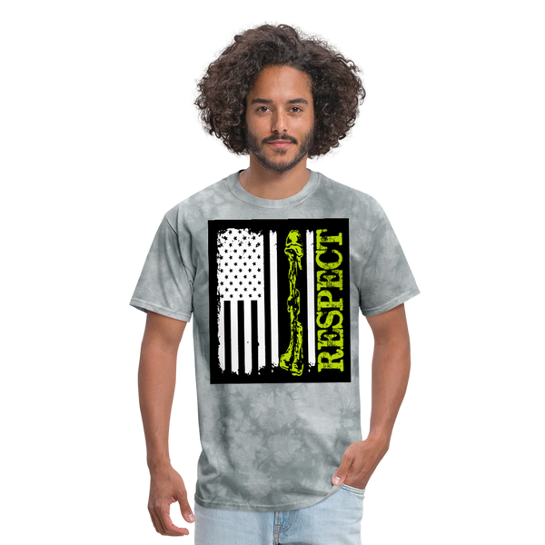 Respect The Veterans Men's T-Shirt - grey tie dye