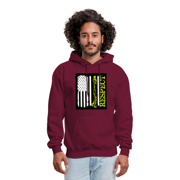 Respect The Veterans Men's Hoodie - burgundy
