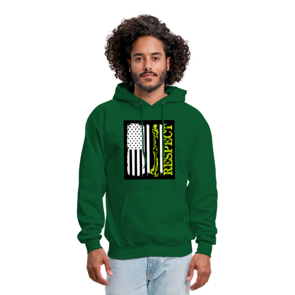 Respect The Veterans Men's Hoodie - forest green