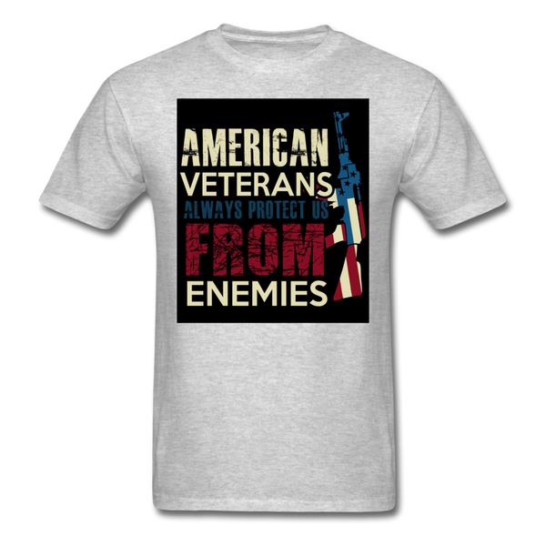 American Veterans Always Protect Us From Enemies Men's Classic T-Shirt - heather gray