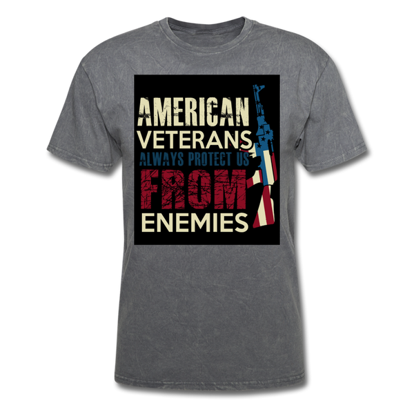 American Veterans Always Protect Us From Enemies Men's Classic T-Shirt - mineral charcoal gray