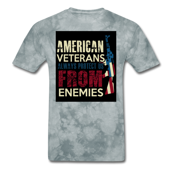 American Veterans Always Protect Us From Enemies Men's Classic T-Shirt - grey tie dye