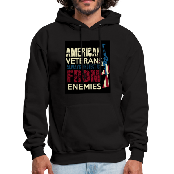 American Veterans Always Protect Us From Enemies Men's Hoodie - black