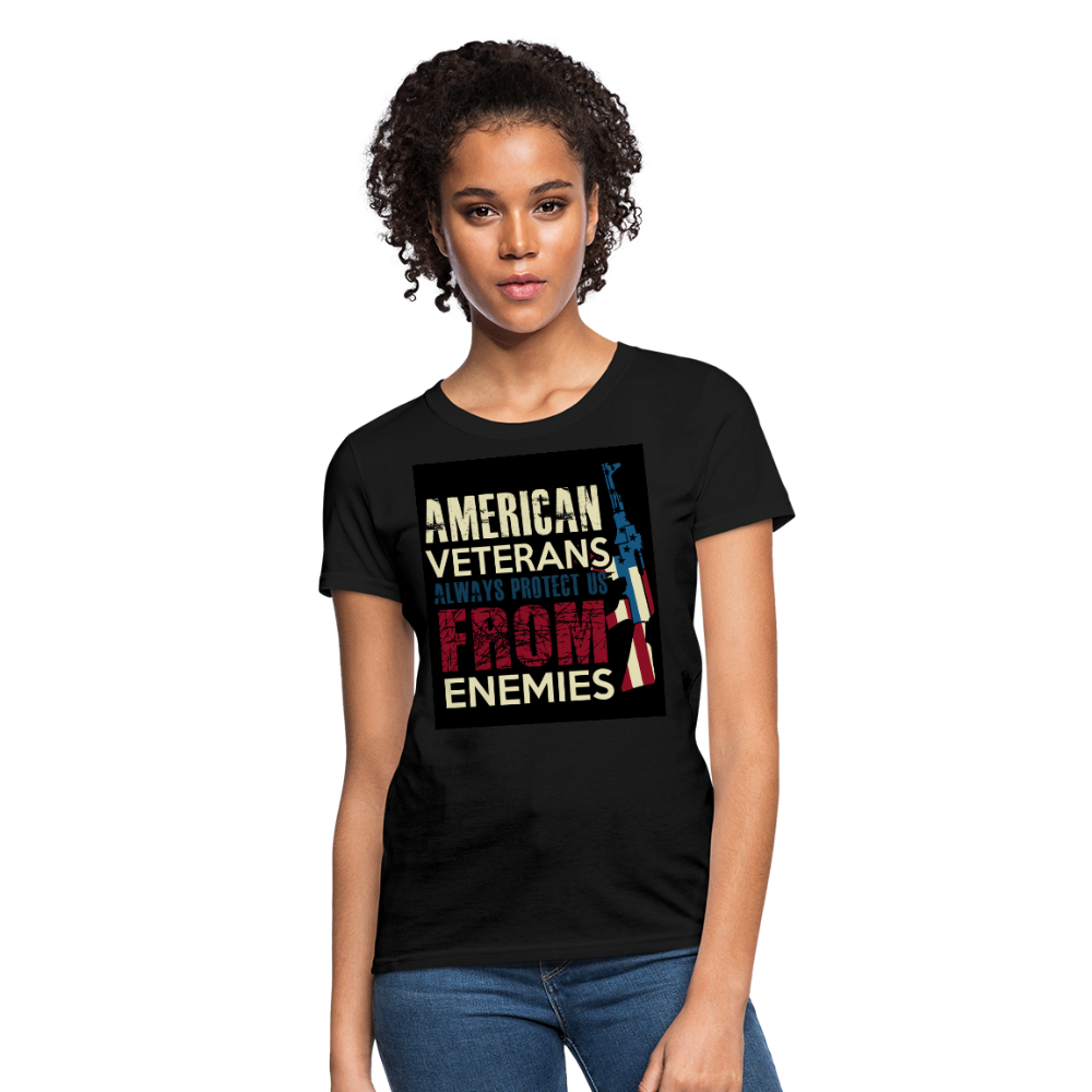 American Veterans Always Protect Us From Enemies Women's T-Shirt - black