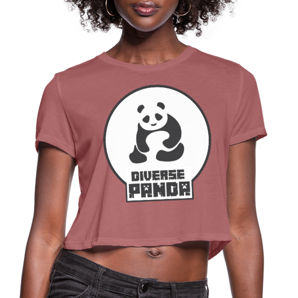 Diverse Panda (Alternative Version) Women's Cropped T-Shirt - mauve