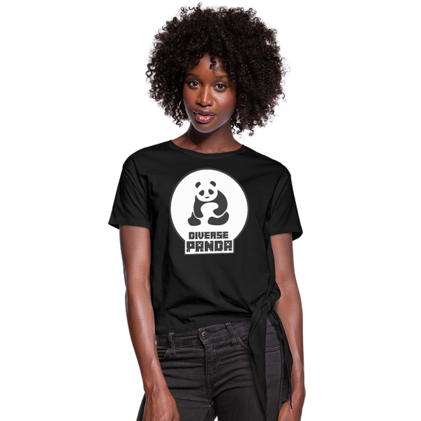 Diverse Panda (Alternative Version) Women's Knotted T-Shirt - black