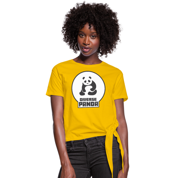 Diverse Panda (Alternative Version) Women's Knotted T-Shirt - sun yellow