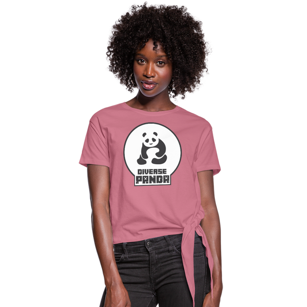 Diverse Panda (Alternative Version) Women's Knotted T-Shirt - mauve