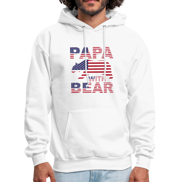Papa With Bear Men's Hoodie - white