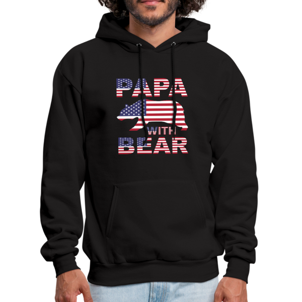 Papa With Bear Men's Hoodie - black