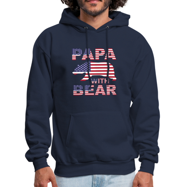 Papa With Bear Men's Hoodie - navy