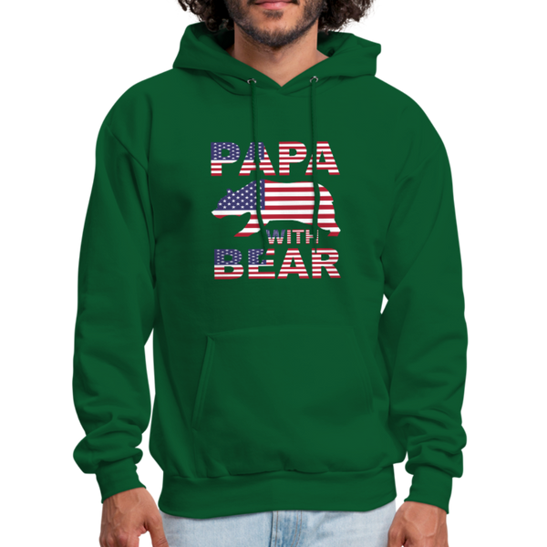 Papa With Bear Men's Hoodie - forest green