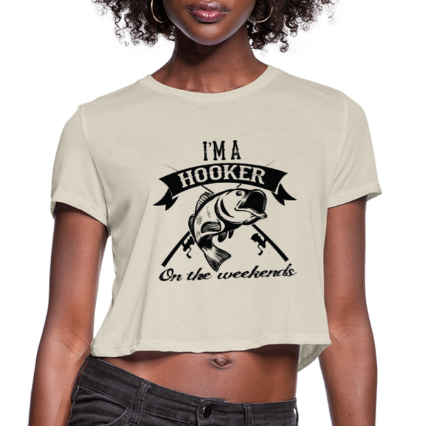 I'm A Hooker On The Weekends Women's Cropped T-Shirt - dust