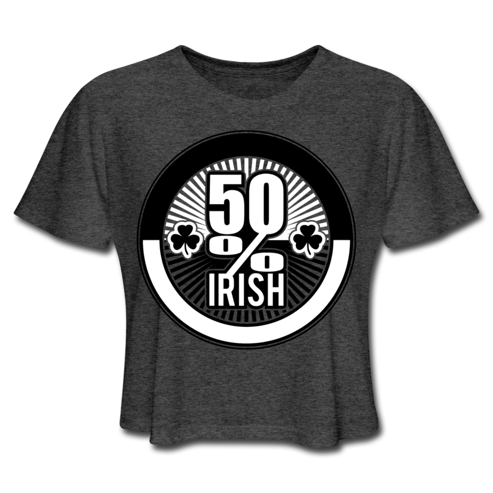 50% Irish Women's Cropped T-Shirt - deep heather