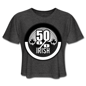 50% Irish Women's Cropped T-Shirt - deep heather