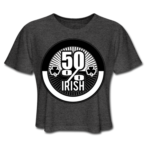 50% Irish Women's Cropped T-Shirt - deep heather