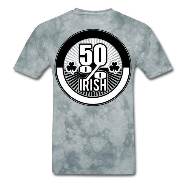 50% Irish Men's T-Shirt - grey tie dye