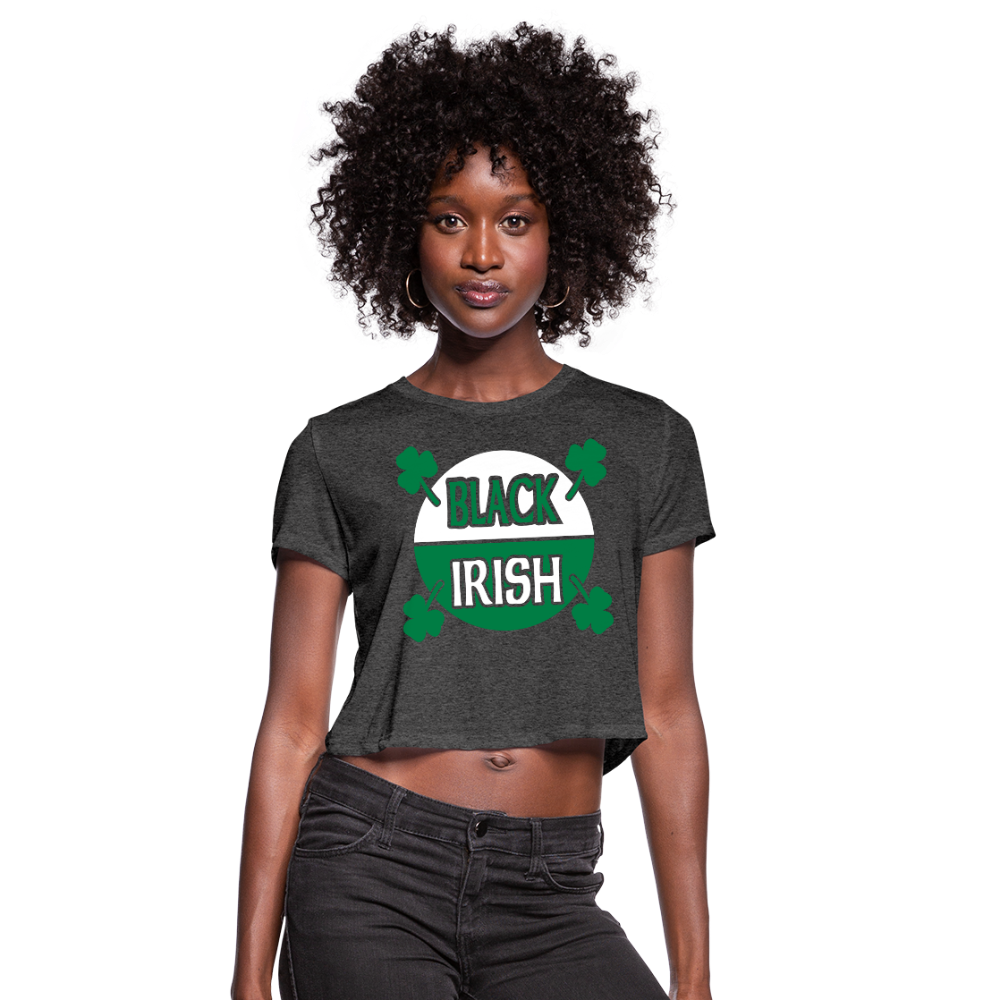 Black Irish Women's Cropped T-Shirt - deep heather