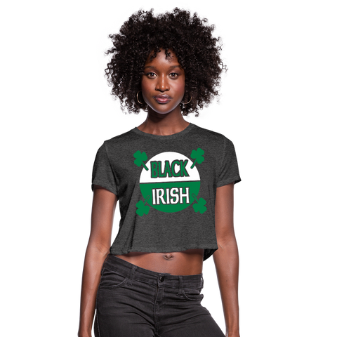 Black Irish Women's Cropped T-Shirt - deep heather