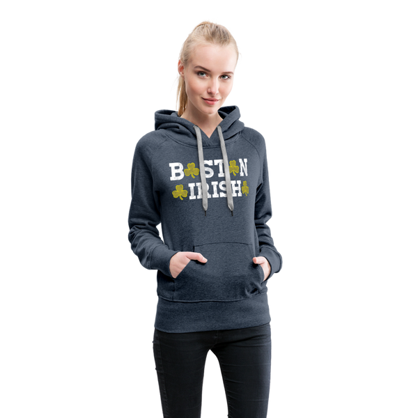 Boston Irish Women’s Premium Hoodie - heather denim
