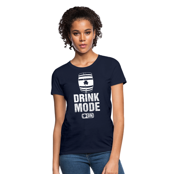 Drink Mode On Women's T-Shirt - navy