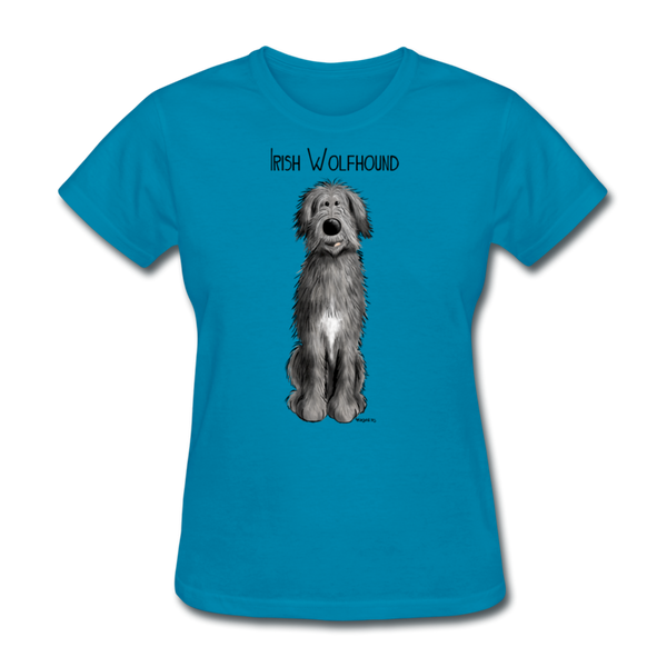 Irish Wolfhound Women's T-Shirt - turquoise