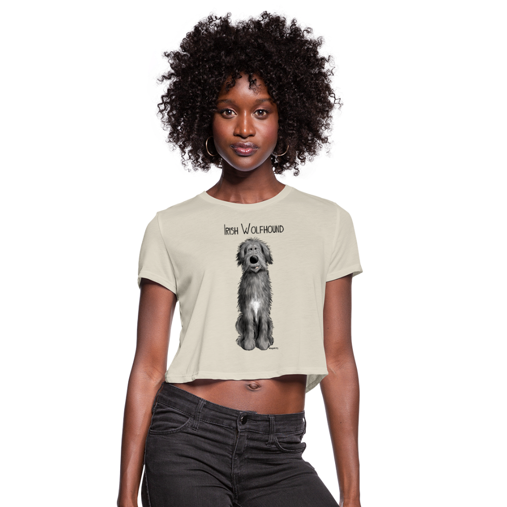 Irish Wolfhound Women's Cropped T-Shirt - dust