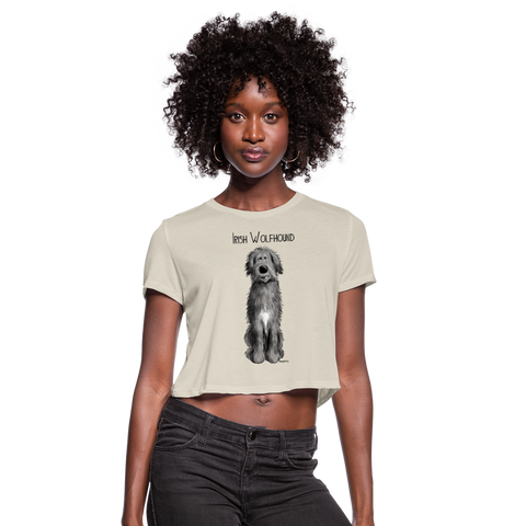 Irish Wolfhound Women's Cropped T-Shirt - dust